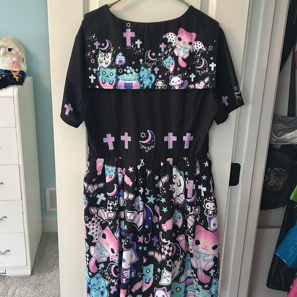 NWOT! Merbunny Baby Pastel Goth Cats Sailor Dress - Picture 2 of 4